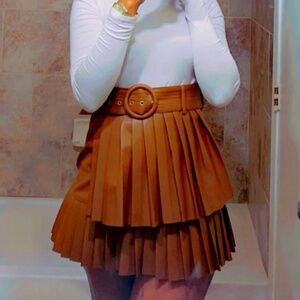 Zara faux leather pleated skirt